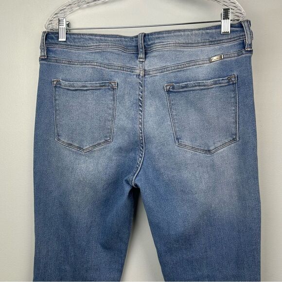 KanCan™ Flare High Rise Front Seam Jeans Retro Raw Hem Sz 32 or Junior 17 - Picture 10 of 14